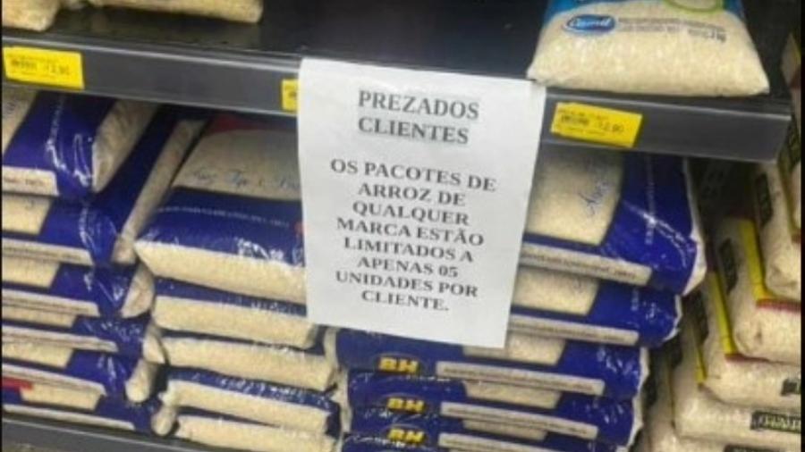 Mercados limitam compra de arroz  por pessoa