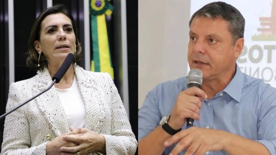 Rosana Valle (PL) e Rogério Santos (Republicanos), candidatos à Prefeitura de Santos - Mário Agra/Câmara dos Deputados e Reprodução/Instagram