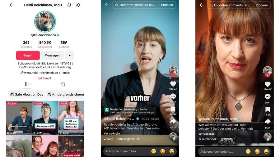 Heidi Reichinnek tem mais de 500 mil seguidores no TikTok Heidi Reichinnek tem mais de 500 mil seguidores no TikTok