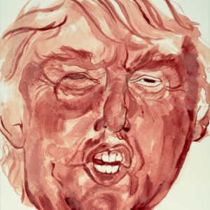 Belo retrato de Trump pintado com sangue menstrual - Divulgação