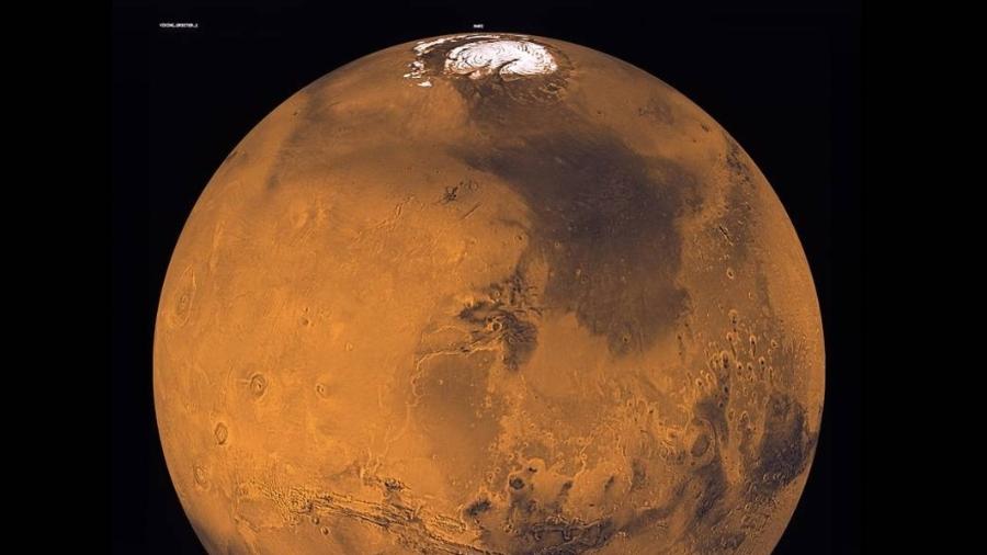 Ilustração das calotas polares de Marte - Divulgação/Nasa