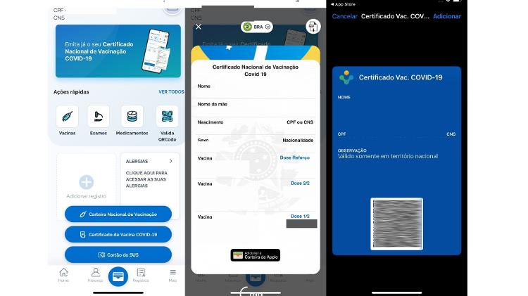 Passo a passo para inserir o certificado de vacinação de covid-19 na carteira virtual do iPhone - Reprodução - Reprodução