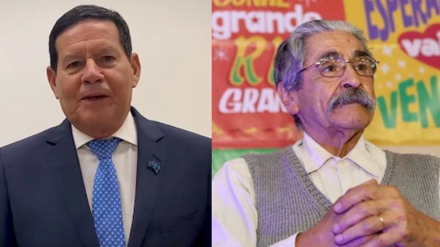 Candidatos ao Senado pelo Rio Grande do Sul: Vice-presidente Hamilton Mourão (Republicanos) à esquerda; e Olívio Dutra (PT) - Montagem: Reprodução/Instagram/@generalmourao e @oliviodutraoficial
