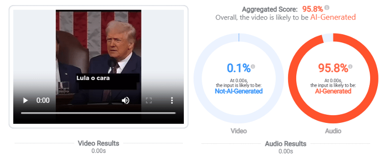 Trump não chamou Lula de 'escândalo ambulante'; vídeo foi criado por IA Trump não chamou Lula de 'escândalo ambulante'; vídeo foi criado por IA