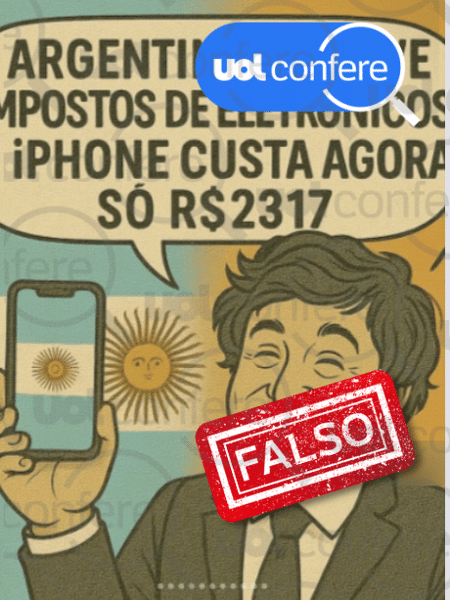 14.jul.2025 - Não é possível encontrar iPhone novo à venda por R$ 2.317 na Argentina 14.jul.2025 - Não é possível encontrar iPhone novo à venda por R$ 2.317 na Argentina