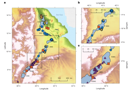 Segmentos e atribuição de clusters dentro da região de Afar, objeto do estudo