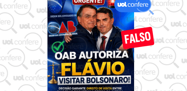 É falso que OAB autorizou visita de Flávio a Jair Bolsonaro