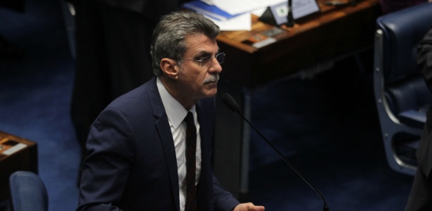 O senador Romero Jucá (PMDB-RR) durante sessão no Congresso - Luis Nova - 7.jun.2016/Framephoto/Estadão Conteúdo
