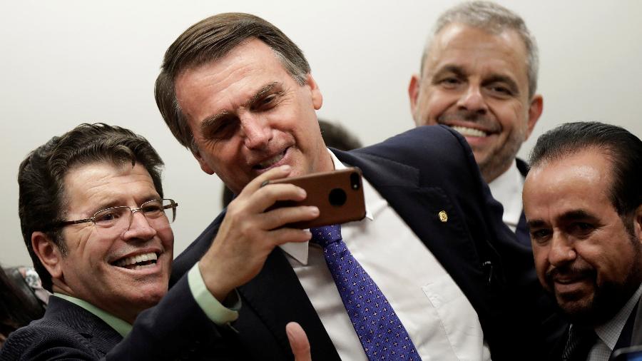 O então deputado Jair Bolsonaro (PSC-RJ) durante ato de filiação ao PSL, em março de 2018 - Ueslei Marcelino/Reuters