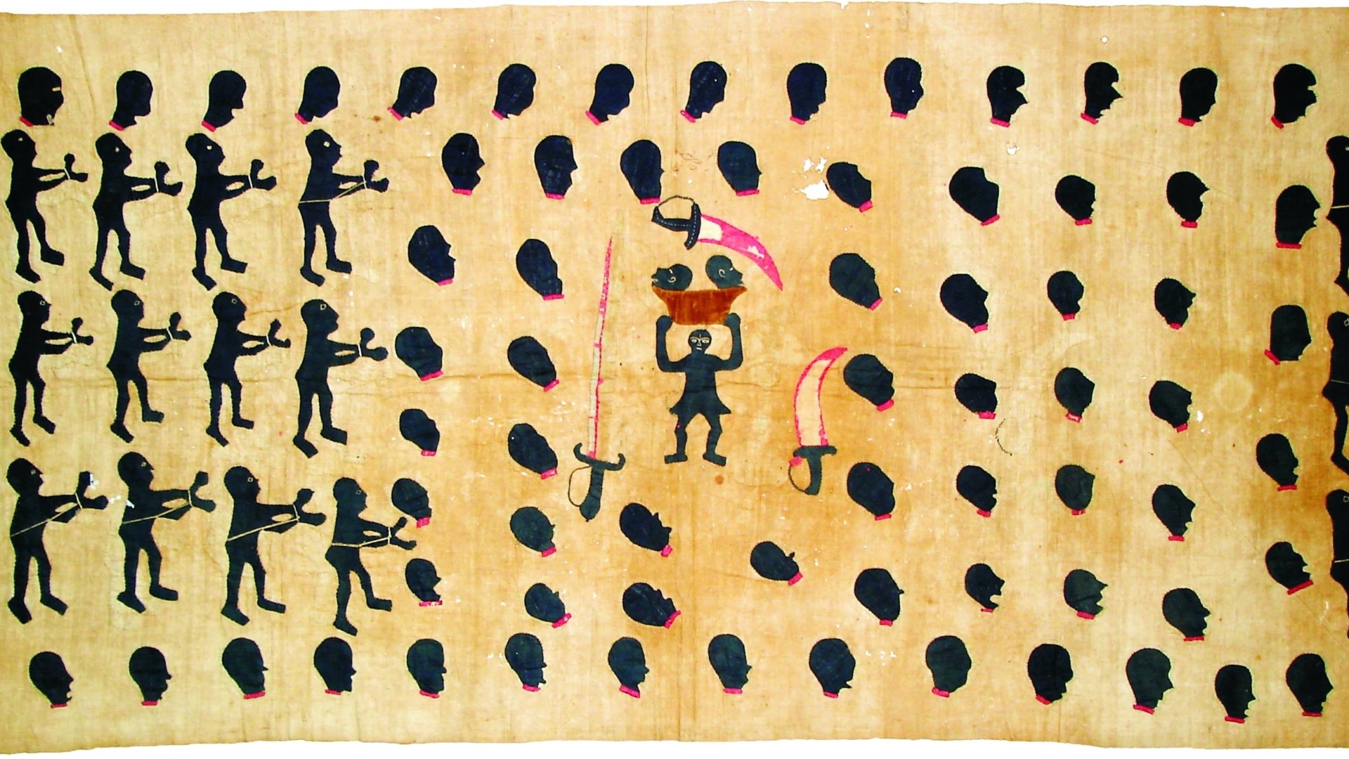 Foto de uma Bandeira de guerra Daomé na exposição permanente Kumbukumbu ? África, Memória e Patrimônio, no Museu Nacional - Divulgação/Museu Nacional