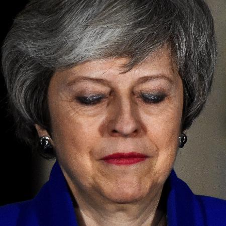 16.jan.2019 - A primeira-ministra britânica Theresa May faz pronunciamento em Londres - Clodagh Kilcoyne/Reuters