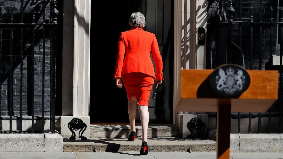24.mai.2019 - Theresa May anunciou sua renúncia ao cargo de primeira-ministra do Reino Unido para o dia 7 de junho - Tolga Akmen/AFP
