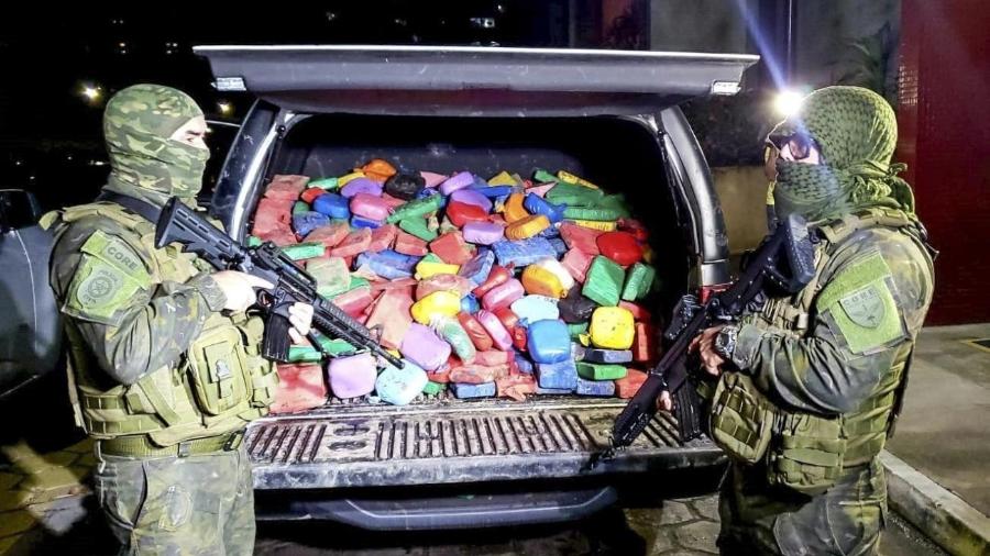 Tabletes de cocaína apreendidos em operação da Polícia Civil do Pará - Divulgação/Polícia Civil-PA