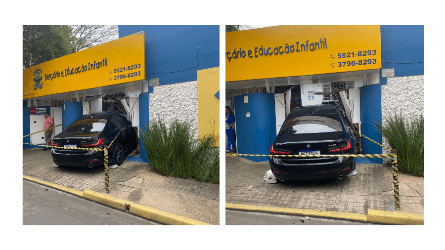 O motorista do veículo perdeu o controle da direção e invadiu a escola infantil que fica na zona sul de São Paulo - Reprodução/Redes Sociais
