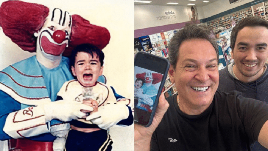 Luís Ricardo reencontrou o "fã" de Bozo que chorou em uma foto das antigas - Reprodução/Instagram