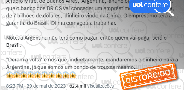 Banco presidido por Dilma não emprestou US$ 7 bilhões à Argentina