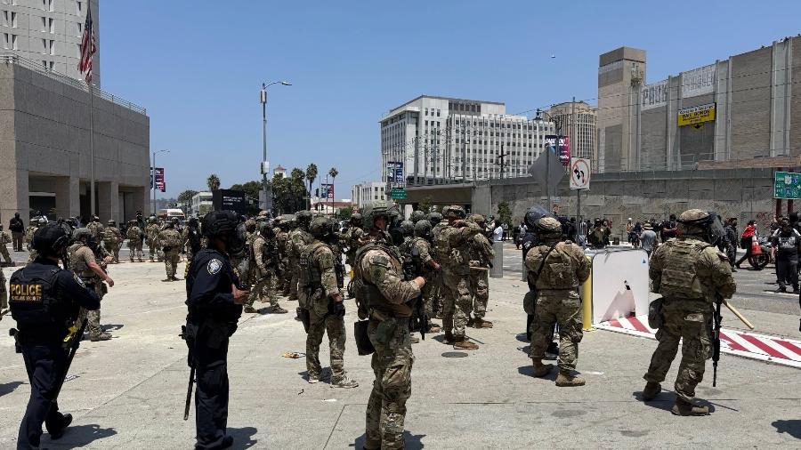 Trump ordenou a mobilização de militares da Guarda Nacional para conter protestos em Los Angeles - Reprodução/X/@USNorthernCmd