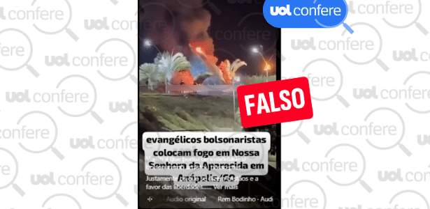 Fogo em estátua de Nossa Senhora foi em julho e não tem relação com eleição