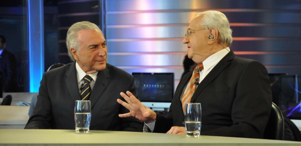 2.fev.2018 - Presidente Michel Temer (e) concede entrevista ao jornalista Boris Casoy no RedeTV News - Divulgação RedeTV!