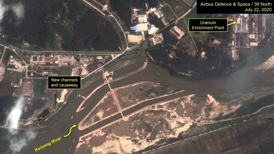 Imagem de satélite sugere vulnerabilidade de instalação nuclear na Coreia do Norte - Airbus Defence & Space/38 North via REUTERS