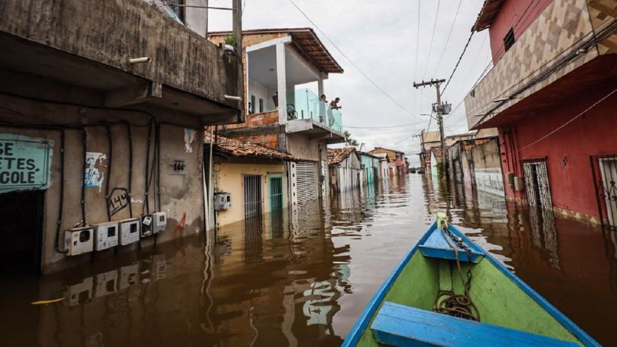 Rio Tocantins atingiu marca de 12,07 metros e afetou a cidade de Marabá - Divulgação/Governo do Pará