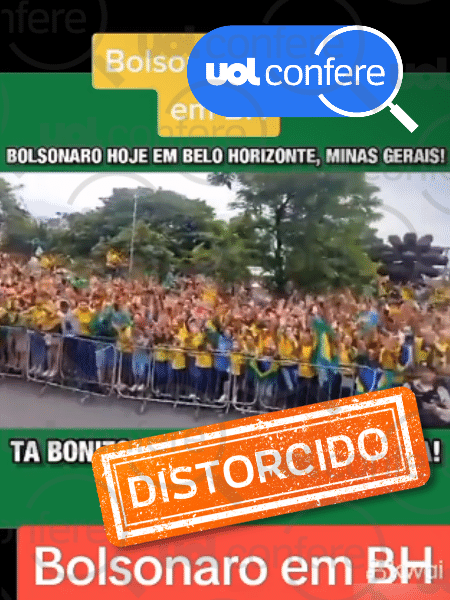 30.ago.2023 - Vídeo em que Bolsonaro aparece ao lado de Zema com multidão é de 29 de outubro de 2022