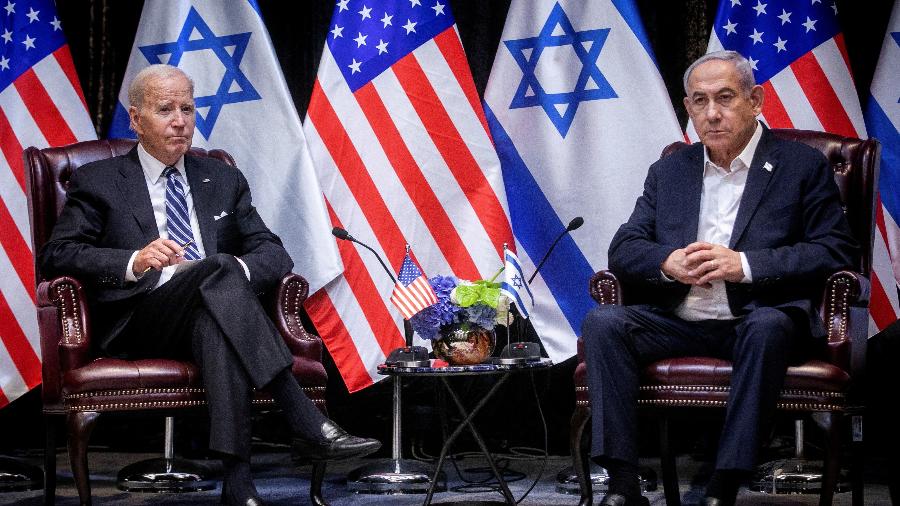 Joe Biden e Benjamin Netanyahu se reúnem em Tel Aviv