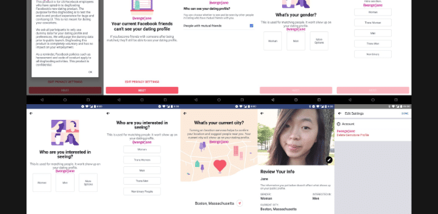 Screenshots mostram o novo serviço de paquera do Facebook - Reprodução/Jane Manchun Wong