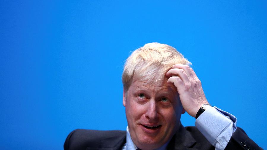 22.jun.2019 - O ex-ministro britânico Boris Johnson, favorito para suceder Theresa May como primeiro-ministro, durante evento em Birmingham, no Reino Unido - Hannah McKay/Reuters