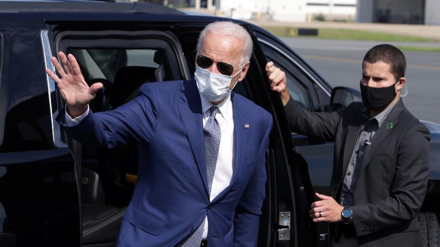 3.set.2020 - O democrata Joe Biden chega a Kenosha, em Wisconsin - Getty Images