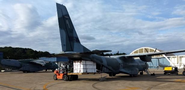 18.jan.2021 - Avião da FAB transportando vacinas contra o coronavírus