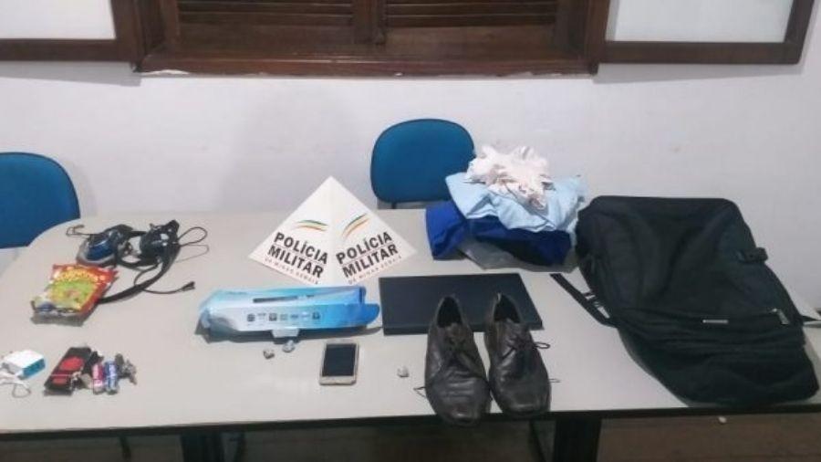 Na mochila havia um notebook, um celular, uma câmera e outros itens, de acordo com a PM - Divulgação/PMMG