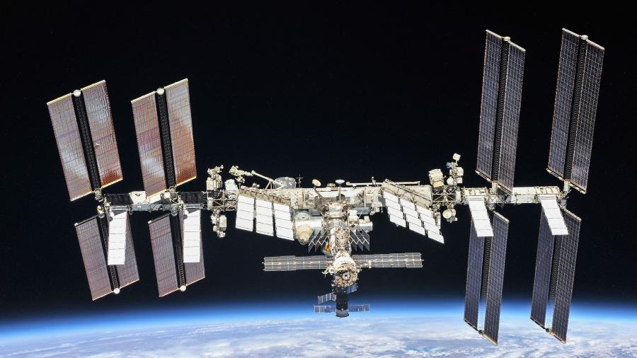 Estação Espacial Internacional em órbita na nave pronta para receber naves e foguetes que chegam da Terra - Nasa