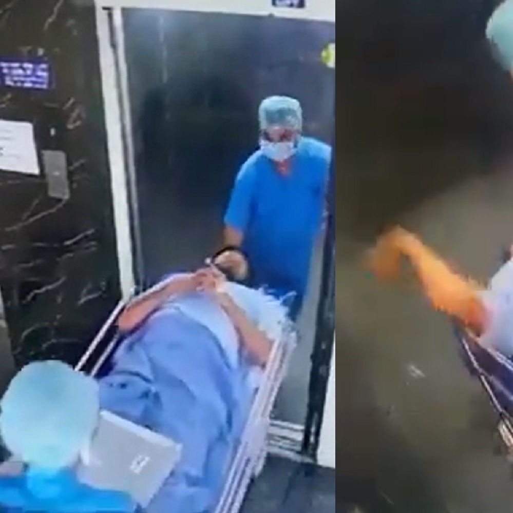 Vídeo: Elevador engole maca e paciente cai de cabeça para baixo