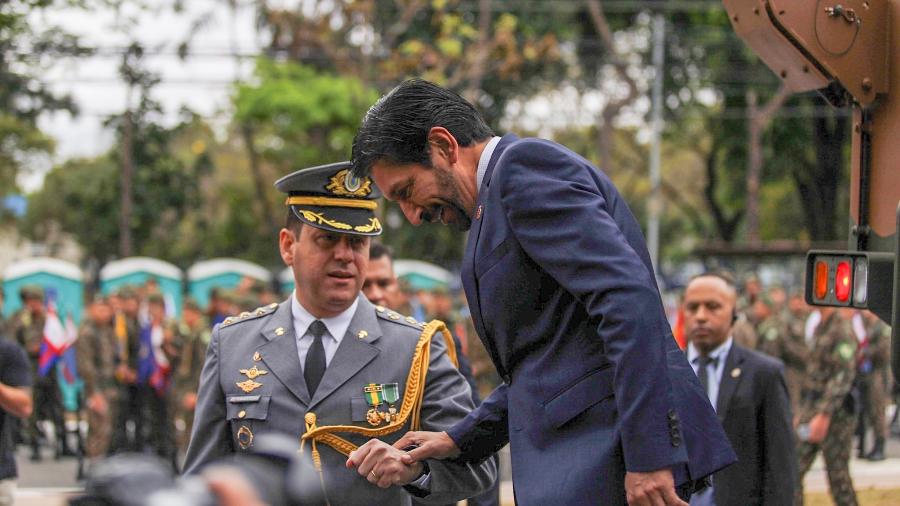 O prefeito de São Paulo, Ricardo Nunes (MDB), durante desfile de Sete de Setembro