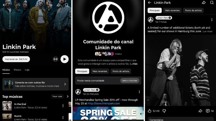 Recurso de comunidade de fãs no YouTube Music Recurso de comunidade de fãs no YouTube Music