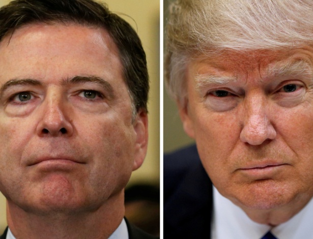 O ex-diretor do FBI James Comey e o presidente dos EUA, Donald Trump - Jonathan Ernst e Kevin Lamarque/ Reuters