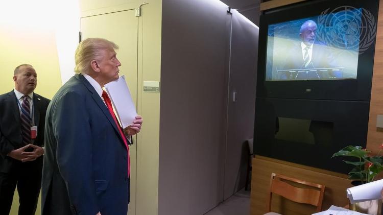 Trump assiste ao discurso de Lula na Assembleia Geral da ONU Trump assiste ao discurso de Lula na Assembleia Geral da ONU