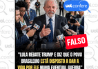 Lula năo disse que brasileiros 'dariam vida por ele' em guerra com EUA