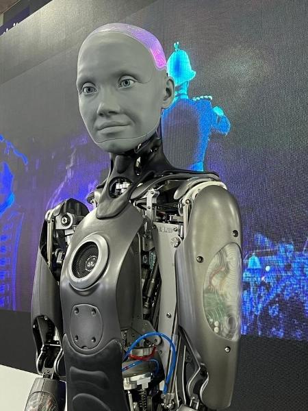 Robô humanoide Ameca participou da CES 2022, uma das maiores feiras de tecnologia do mundo, realizada em Las Vegas - Bruna Souza Cruz/Tilt