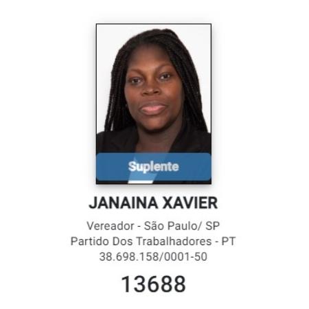 A foto de cadastro da candidatura de Janaina da Conceição Cerqueira Xavier, uma das pessoas presas em operação na cracolândia