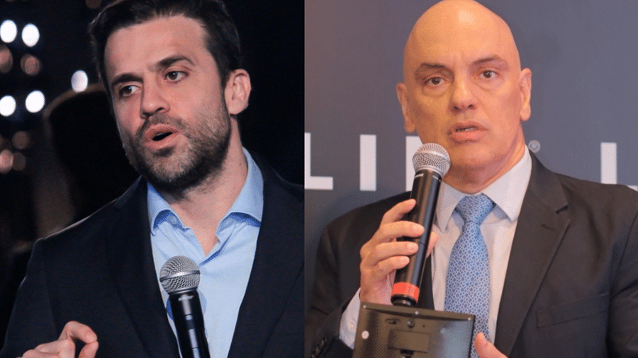 Pablo Marçal (PRTB) e o ministro Alexandre de Moraes, do STF