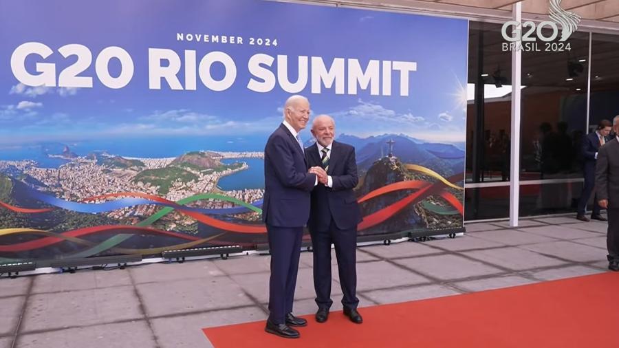 Lula recepciona presidente dos Estados Unidos, Joe Biden, em evento do G20 no Rio de Janeiro