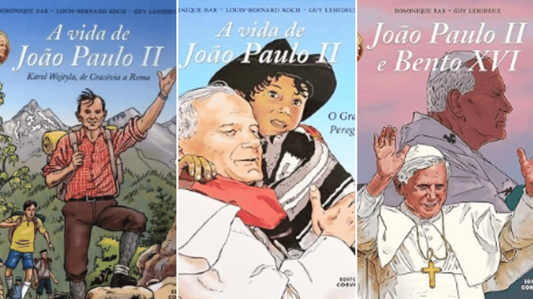 Capas da trilogia sobre a vida do papa João Paulo 2º, da editora Corvara Capas da trilogia sobre a vida do papa João Paulo 2º, da editora Corvara