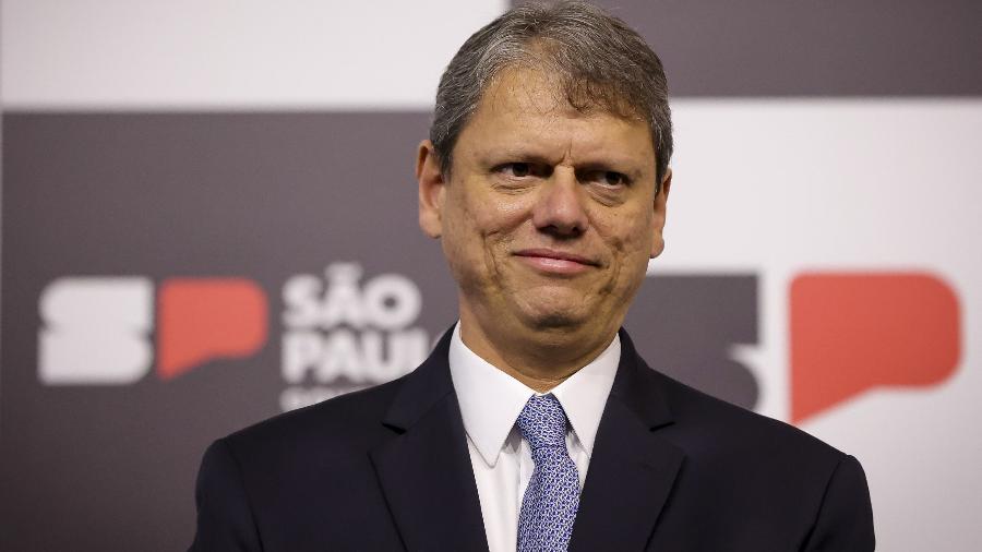 O governador de São Paulo, Tarcísio de Freitas, durante formatura das polícias em São Paulo O governador de São Paulo, Tarcísio de Freitas, durante formatura das polícias em São Paulo