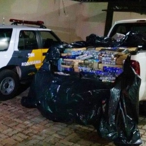 Picape apreendida com 1,2 tonelada de maconha em Santa Mercedes (SP) - Divulgação/Polícia Rodoviária do Estado de SP