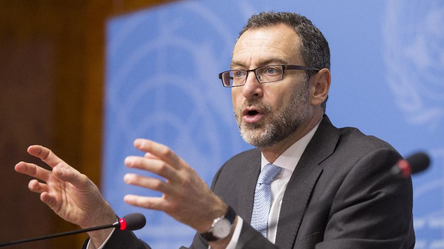 Toby Lanzer, o coordenador da ONU para a assistência humanitária ao Afeganistão em conferência da ONU, em Genebra - Xinhua/Xu Jinquan