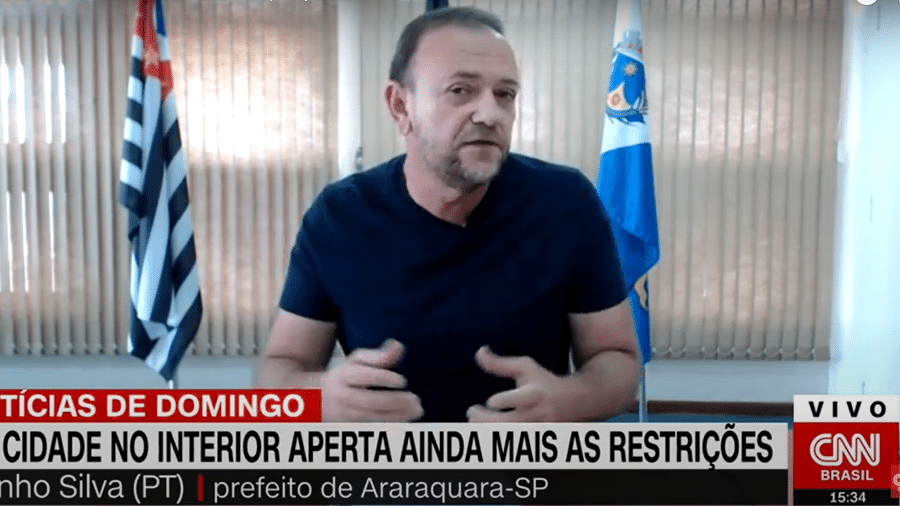 O prefeito de Araraquara (SP), Edinho Silva (PT), alertou que podem faltar oxigênio e médicos para ampliar leitos em cidades atingidas pela nova cepa do coronavírus - Reprodução/CNN Brasil