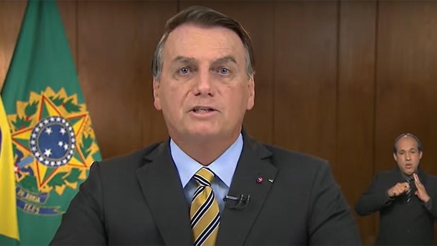 Jair Bolsonaro fez pronunciamento hoje em rede de TV e rádio - Reprodução