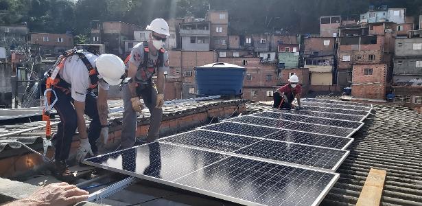 Primeira microgeradora de energia solar coletiva do país, no Jardim Nakamura, zona sul de São Paulo